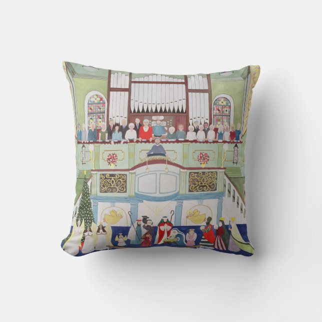 Mousehole Methodist Chapel Cornwall Throw Pillow (Front)