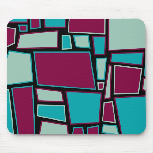 Mousemat abstract squares maroon aqua black mouse pad