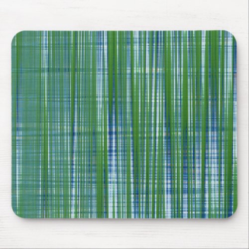 Mousemat Green Blue Striped Plaid Abstract Design Mouse Pad