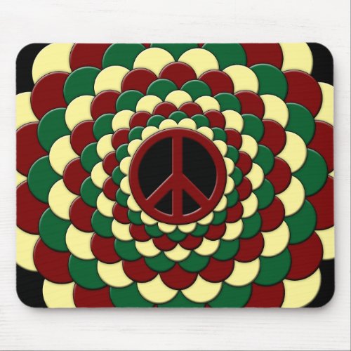 Mousemat Peace Flower Red Yellow Green Mouse Pad