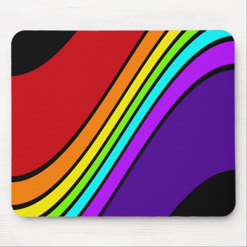 Mousemat Rainbow Stripes Curvy Optical Fun Mouse Pad