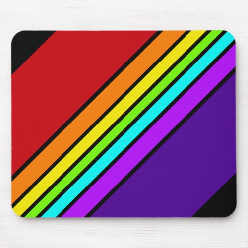 Mousemat Rainbow Stripes Diagonal Optical Fun Mouse Pad