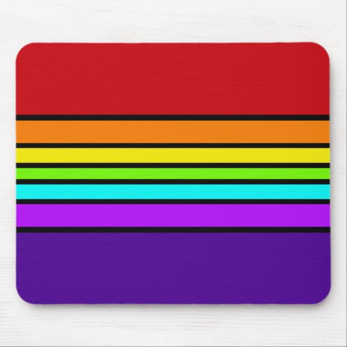 Mousemat Rainbow Stripes Horizontal Optical Fun Mouse Pad