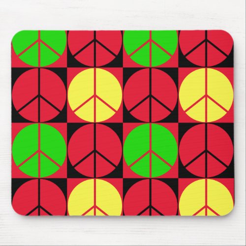 Mousemat Rasta Peace Checkered Pattern Mouse Pad