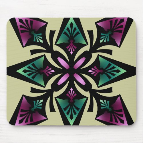 Mousemat Spearhead Flower Dark Pink Teal Mouse Pad