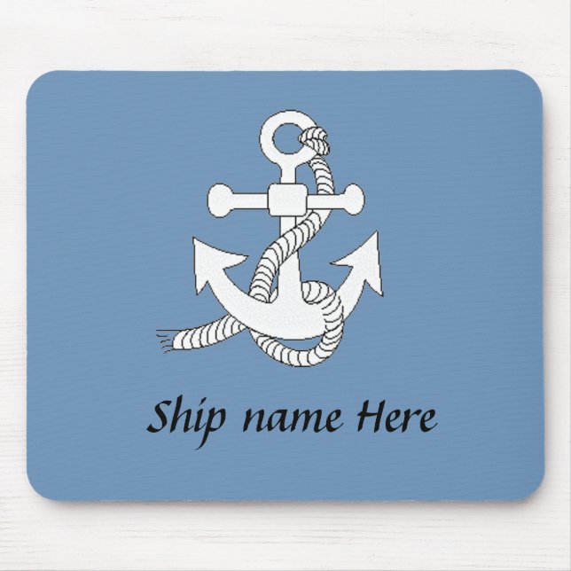 Mousepad - Anchor with ship name (Front)