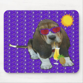 Mousepad Baby Basset Hound Summer Time