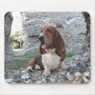 Mousepad Basset Hound Castle Ruin Visit