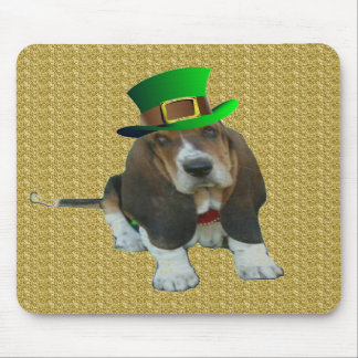 Mousepad Basset Hound Happy St. Patrick's