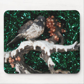 Mousepad Bird Winter Scene