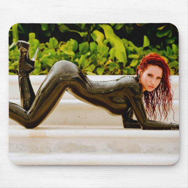 MOUSEPAD - BLACK CATSUIT - Bianca Beauchamp (Front)