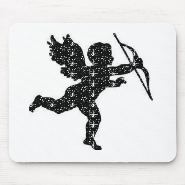 Mousepad Black Cupid on White (Front)