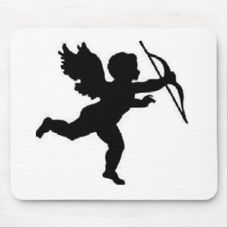 Mousepad Black Cupid on White