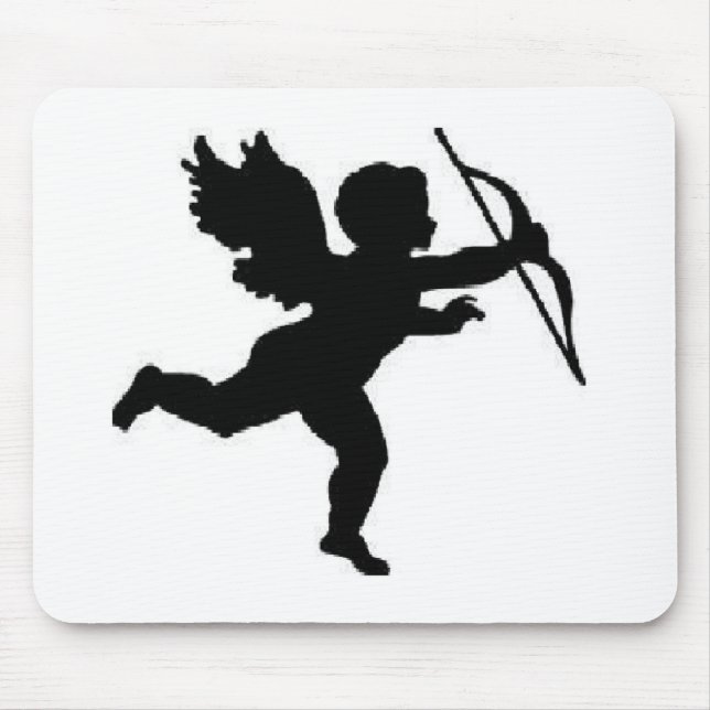 Mousepad Black Cupid on White (Front)