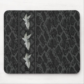 Mousepad Black Leather Bird Jewel (047-015)
