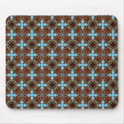 Mousepad Blue Brown Checkered Vintage Plaid Mat