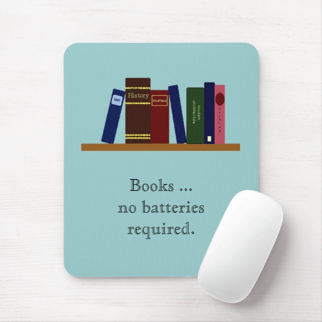 Mousepad - Books ... no batteries required. (With Mouse)