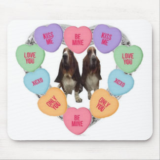 Mousepad Candy Love Hearts With Bassets
