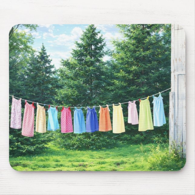 Mousepad Cute & Cozy Laundry Line (Front)