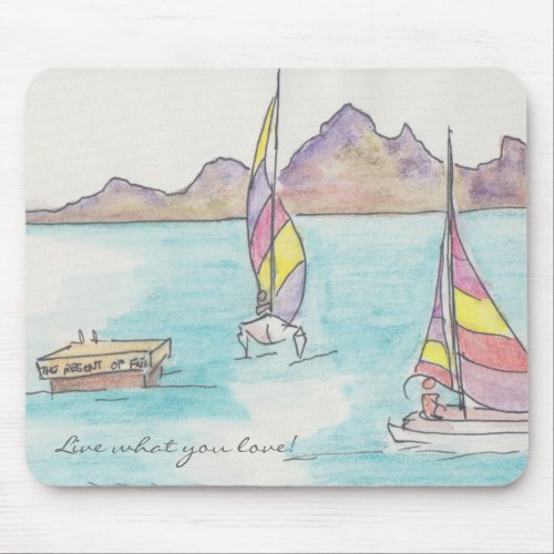 Mousepad Fiji Watercolor Sketch