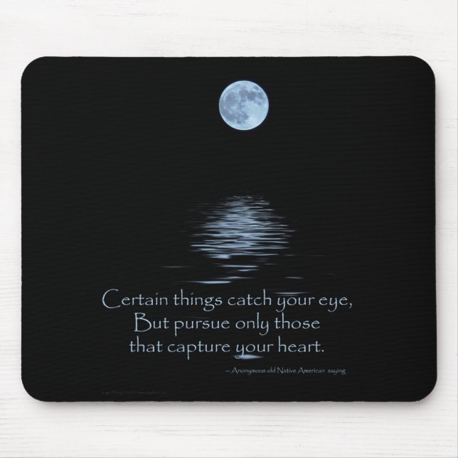 MOUSEPAD, Full Moon and Native American saying Mouse Pad (Front)