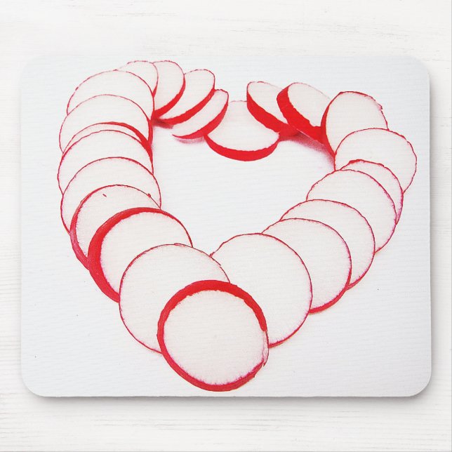 Mousepad Herz aus Radieschenscheiben (Front)