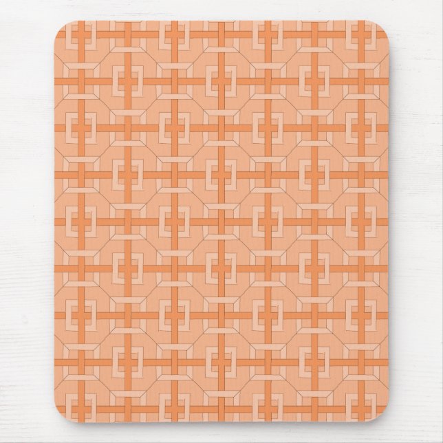 Mousepad - Interwoven Squares in Orange (Front)