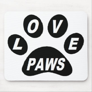 Mousepad Love Paws on Paws Black