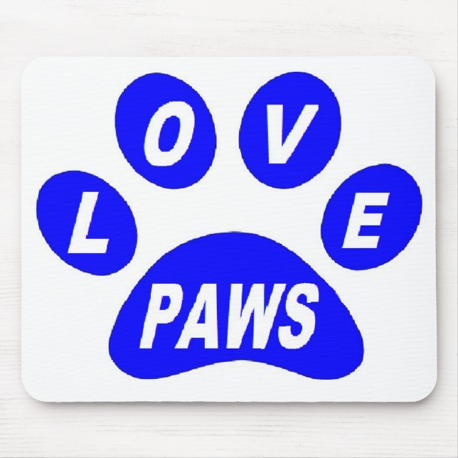 Mousepad Love Paws on Paws Blue (Front)