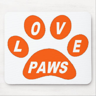 Mousepad Love Paws on Paws Orange
