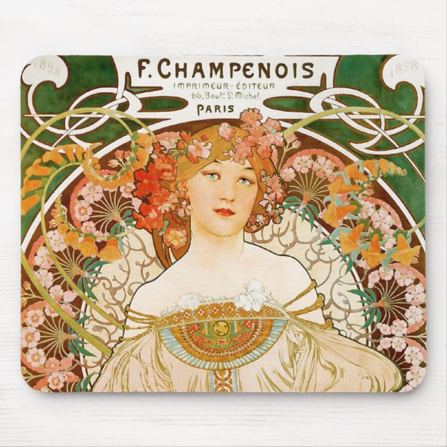 Mousepad: Mucha - Champenois Mouse Pad (Front)