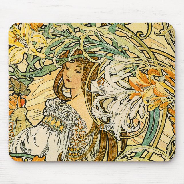Mousepad:  Mucha - Language of Flowers Mouse Pad (Front)