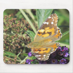 Mousepad - Orange Butterfly on Purple Flower