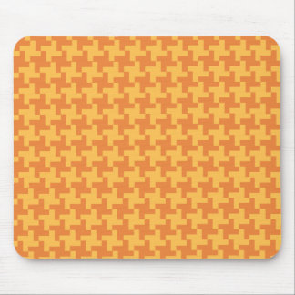 Mousepad, Orange Dogstooth Check Pattern Mouse Pad
