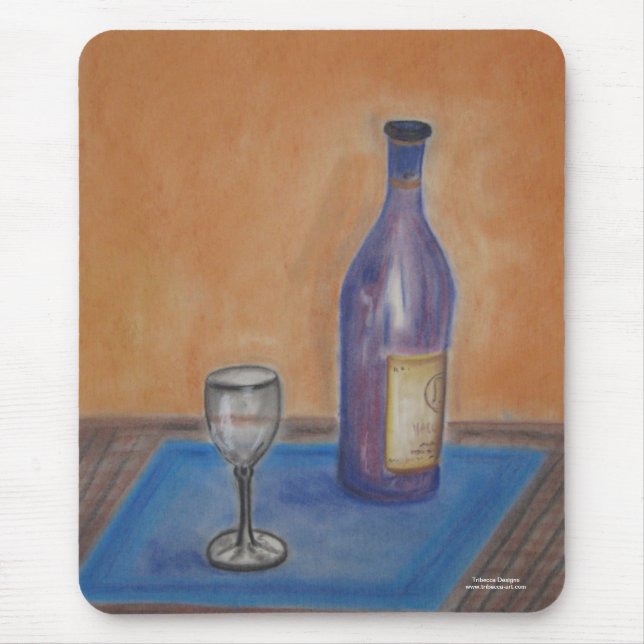 Mousepad: original art designs Wine glass still Mouse Pad (Front)