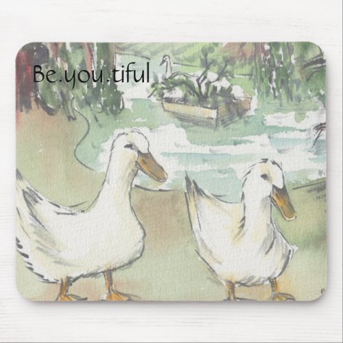 Mousepad ParisDuck Parc Sketch Watercolor