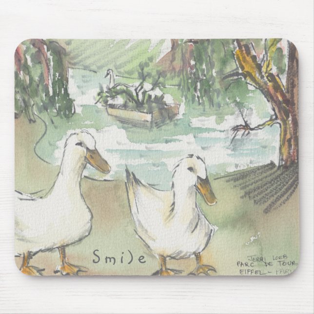 Mousepad "Paris/Parc Sketch Watercolor" (Front)
