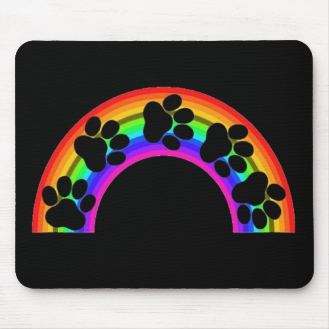 Mousepad Paws On A Rainbow (Front)