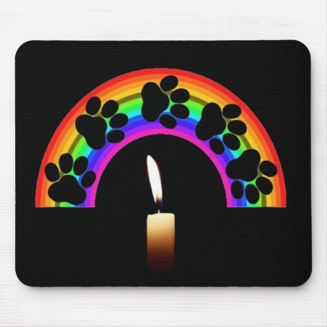 Mousepad Paws On A Rainbow With Candle (Front)