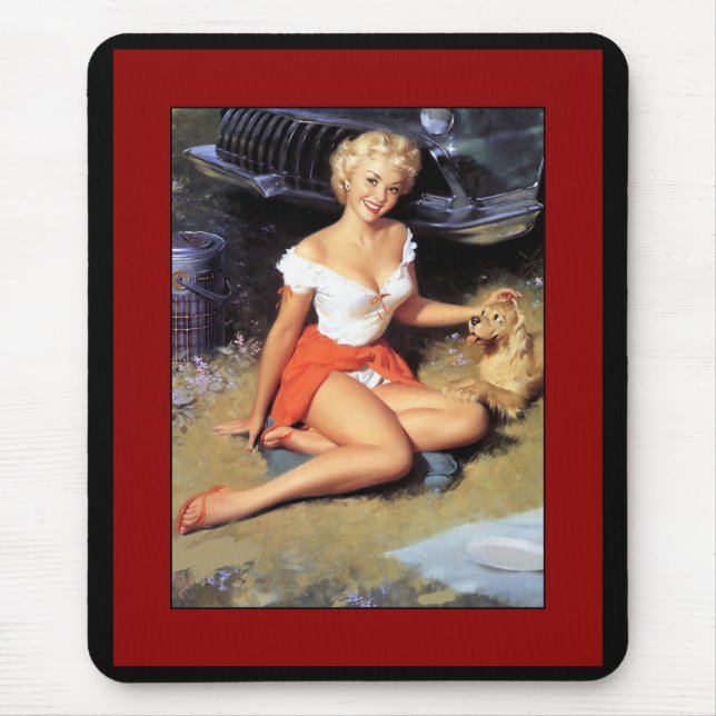 Mousepad Pin up Girls Art Vintage Retro (Front)
