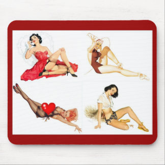 Mousepad Pin up Girls Art Vintage Retro Collage 4