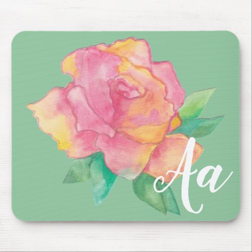 Mousepad PINK FlowerWatercolor Sketch