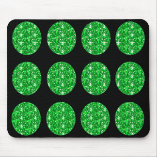 Mousepad Pink Glitter Circles on Black