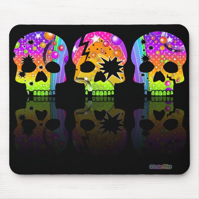 Mousepad - POP ART SKULLS (Front)