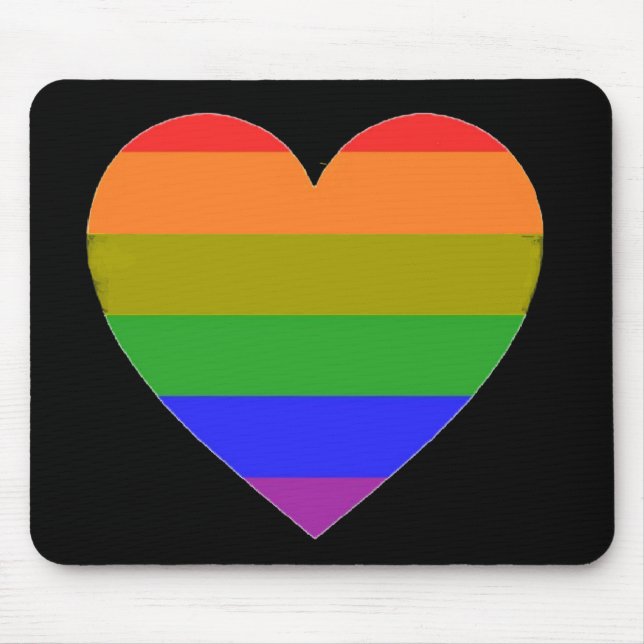 Mousepad Rainbow Heart (Front)