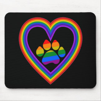 Mousepad Rainbow Heart With Paw