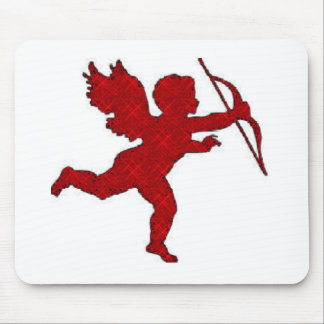 Mousepad Red Cupid on White