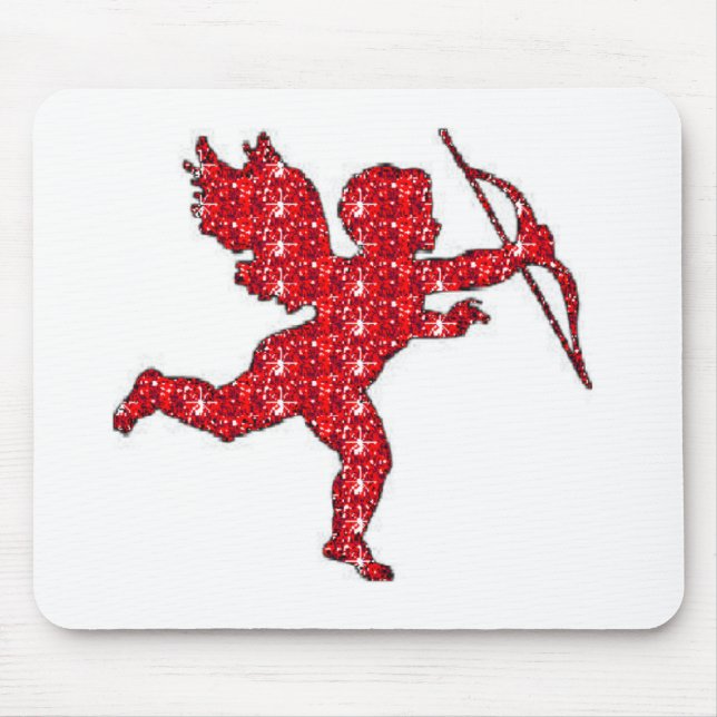 Mousepad Red Cupid on White (Front)