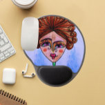 Mousepad - Round (whimsical woman 01)<br><div class="desc">Upgrade your clicks with a playful,  hand-drawn whimsical mouse pad. Check out my other designs and products!</div>