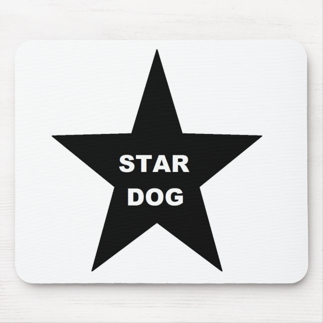 Mousepad Star Dog on Black Star (Front)